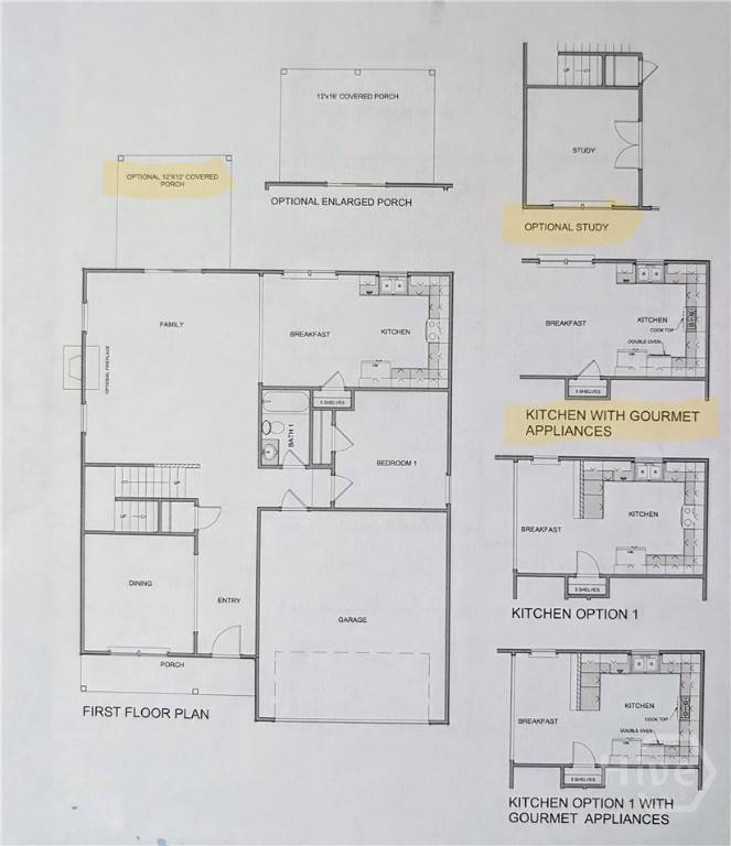 55 Saddlebrush Road Ellabell, GA 31308 - Photo 49 of 50 First level floor plan with upgrades selected.