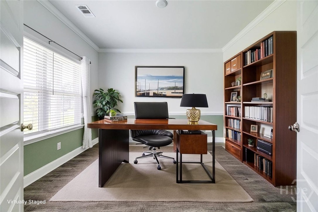 55 Saddlebrush Road Ellabell, GA 31308 - Photo 7 of 50 VIRTUALLY STAGED - Front home office with French d