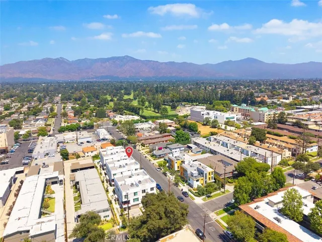 a view of city and mountain
