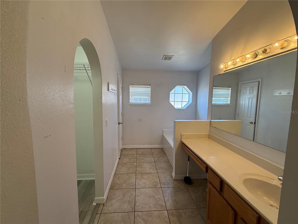 10455 Fly Fishing Street Riverview, FL 33569 - Photo 12 of 25 a bathroom with a sink a mirror and a shower