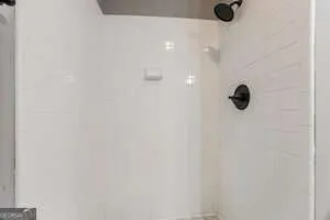 a close view of a shower roof