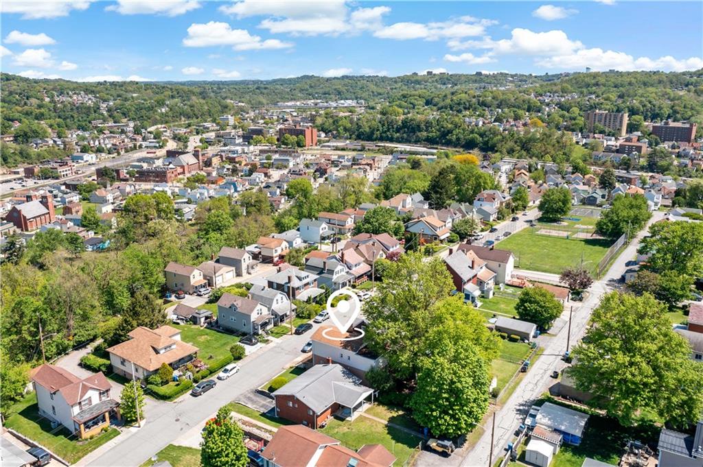 357 Gregg Street Carnegie, PA 15106 - Photo 32 of 34 an aerial view of a city with lots of residential buildings