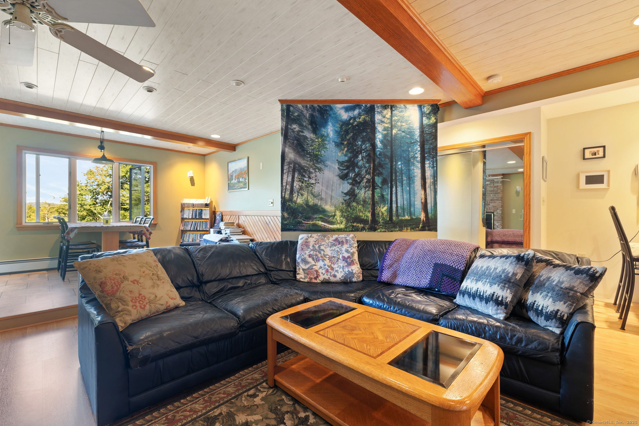 68 Johnson Road Canaan, CT 06031 - Photo 20 of 40 Living Room with pellet stove and dining area
