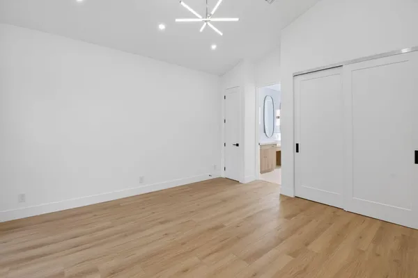 a view of a room with shelves