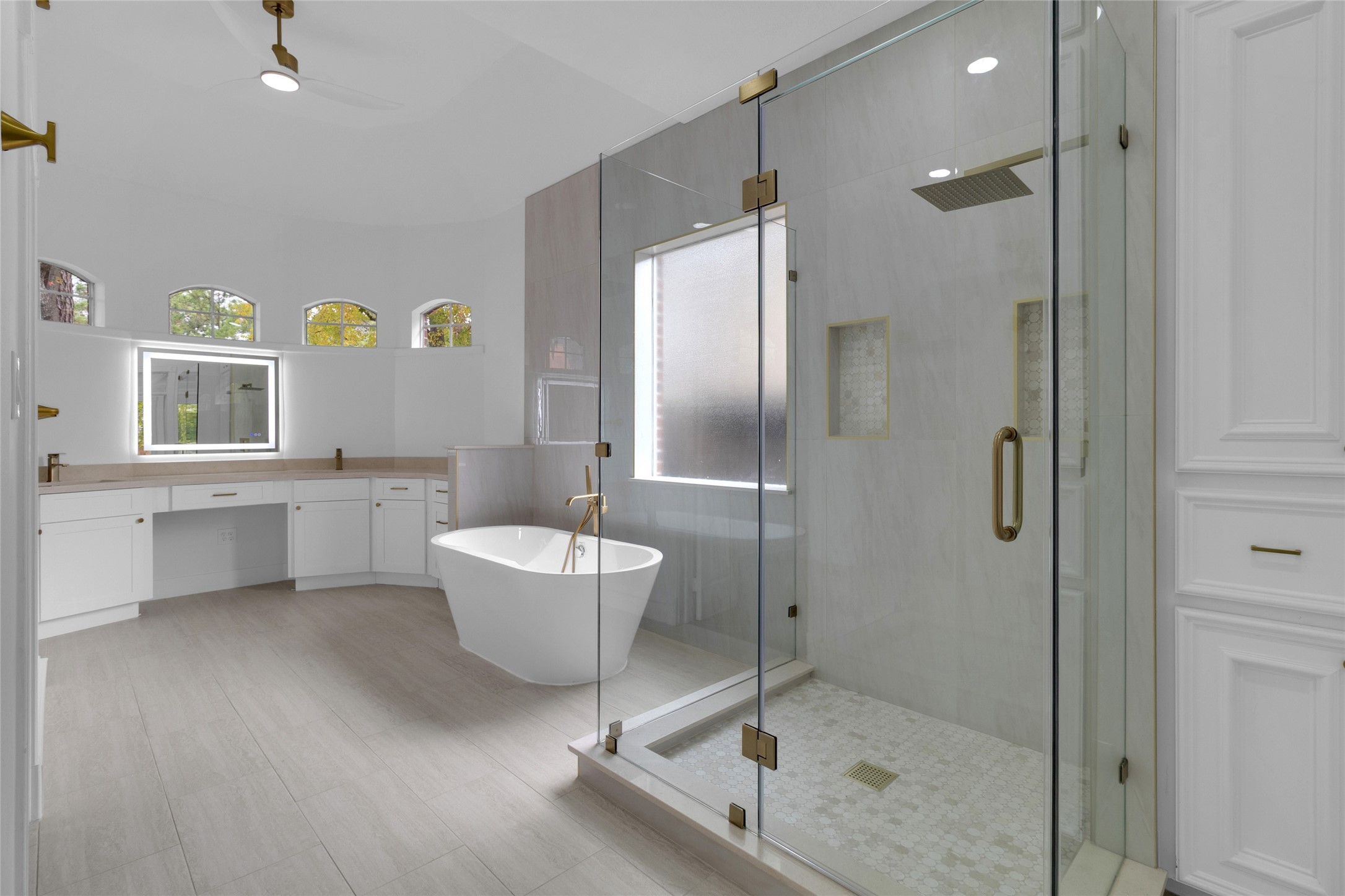 17519 Shelburne Lane Spring, TX 77379 - Photo 4 of 48 Main bathroom with walk-in shower and standalone bathtub