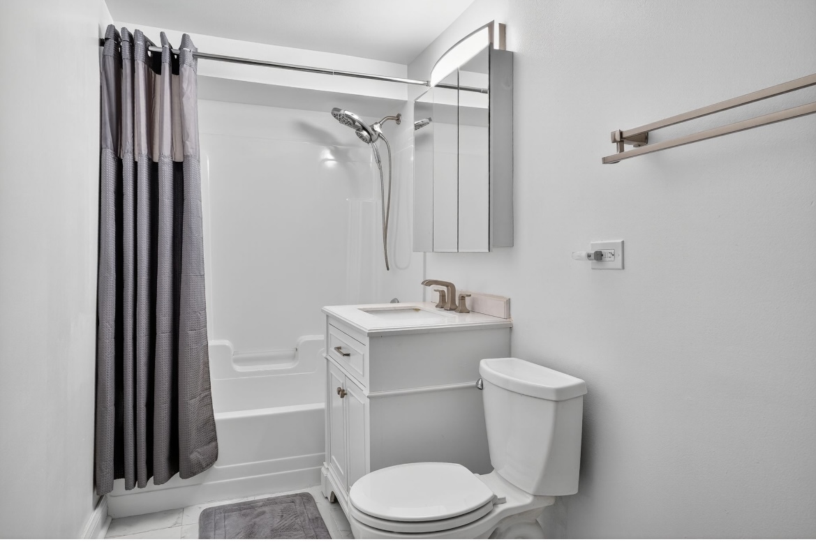 4953 South Michigan Avenue, Unit 7 Chicago, IL 60615 - Photo 6 of 13 a white toilet sitting next to a bathroom sink