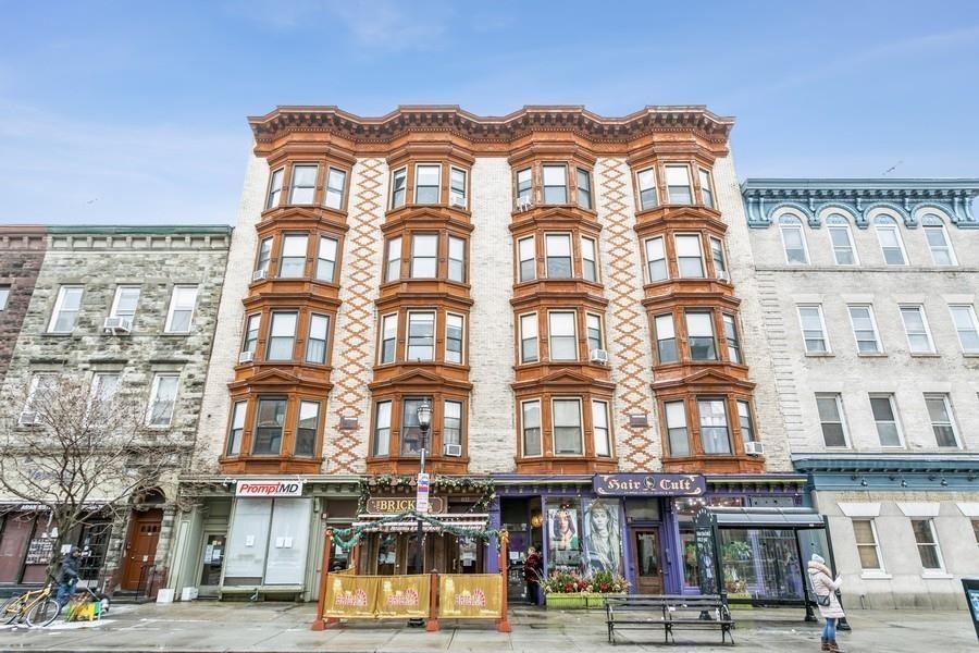 a front view of a large building