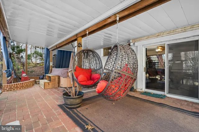 a view of outdoor space with seating area