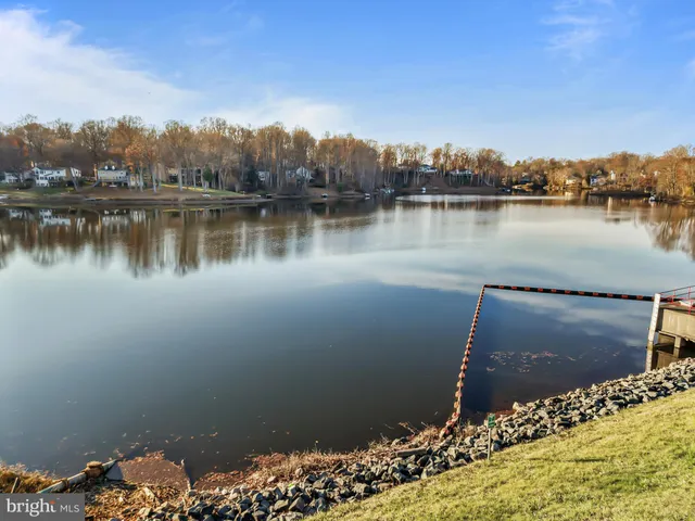a view of a lake with houses