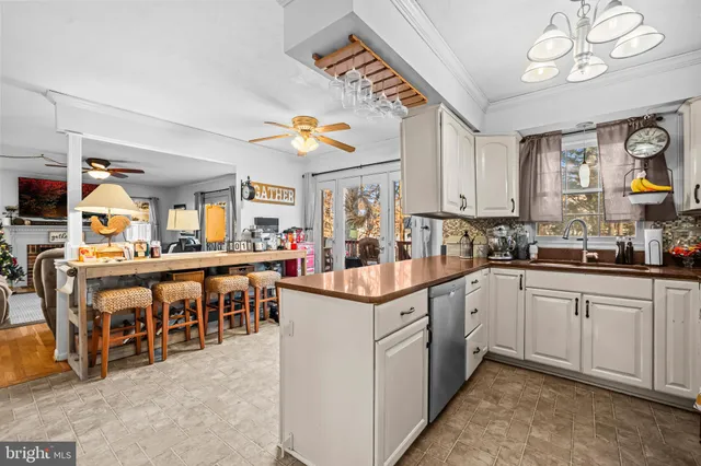 a kitchen with lots of counter top space