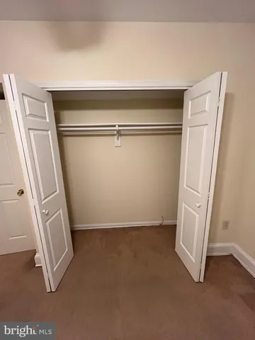 an empty room with a door
