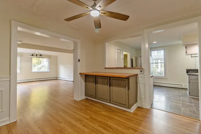 a view interior of a house and wooden floor an entryway