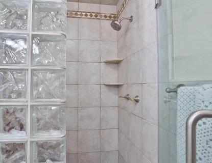 a bathroom with a shower