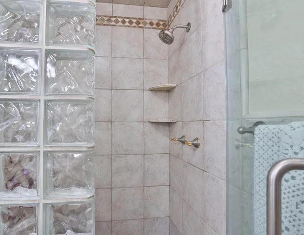 a bathroom with a shower