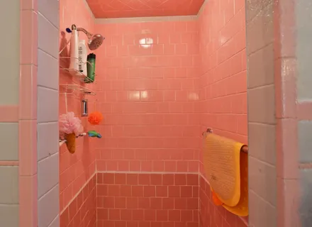 a bathroom with a shower