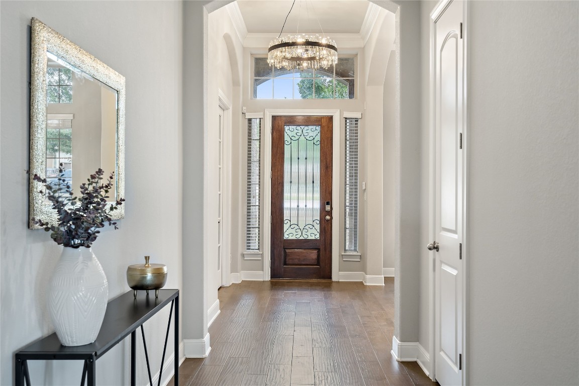 wooden floor in a gallery with a mirror