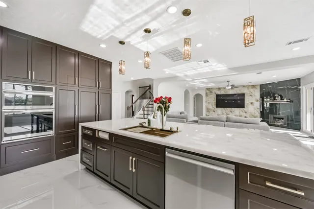 a view of a hallway with closet area