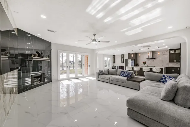 a view of a porch and a yard