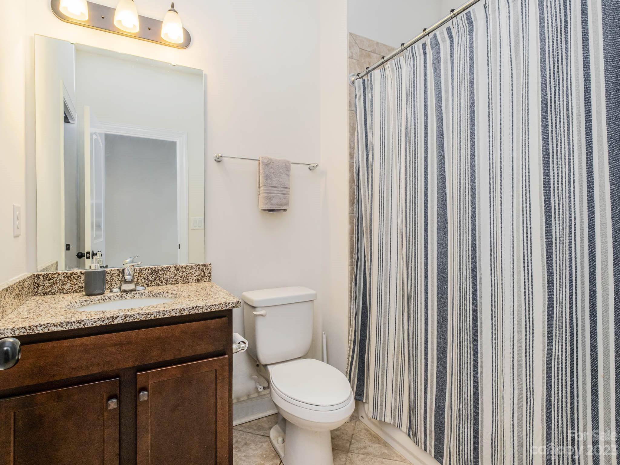 79432 Ridgehaven Road Lancaster, SC 29720 - Photo 29 of 42 a bathroom with a granite countertop toilet and a mirror