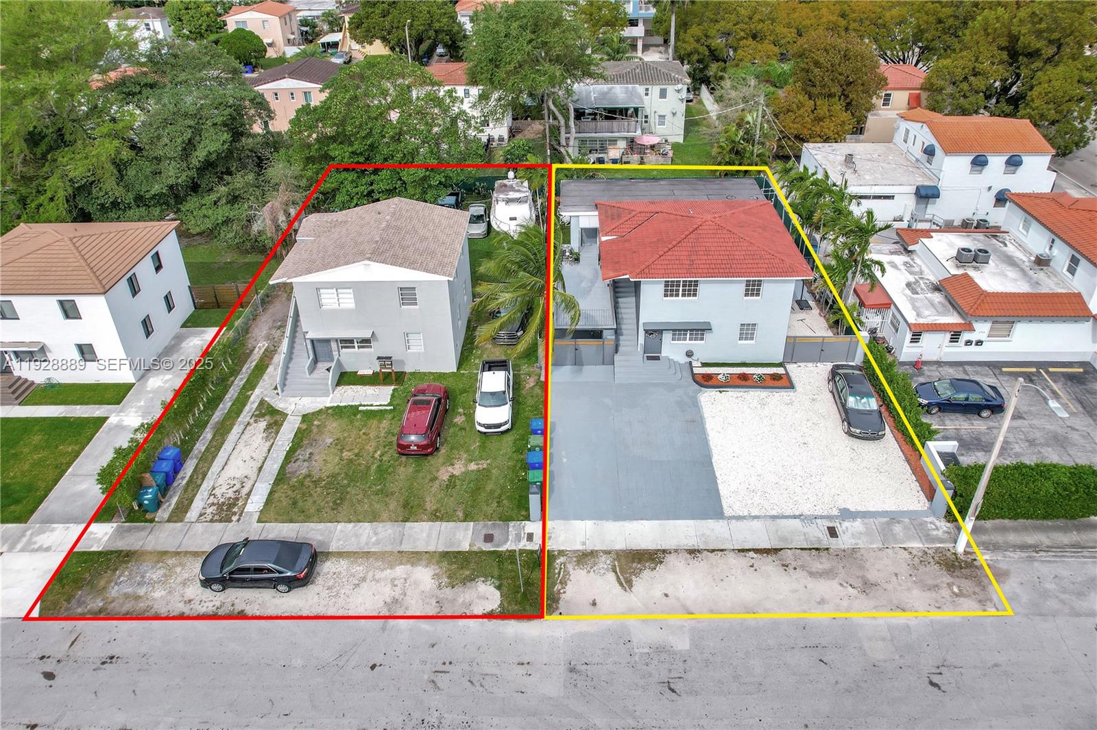 3711 Southwest 27th Terrace Miami, FL 33134 - Photo 60 of 62 an aerial view of residential houses with outdoor space and parking