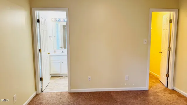 a view of a bathroom with a door