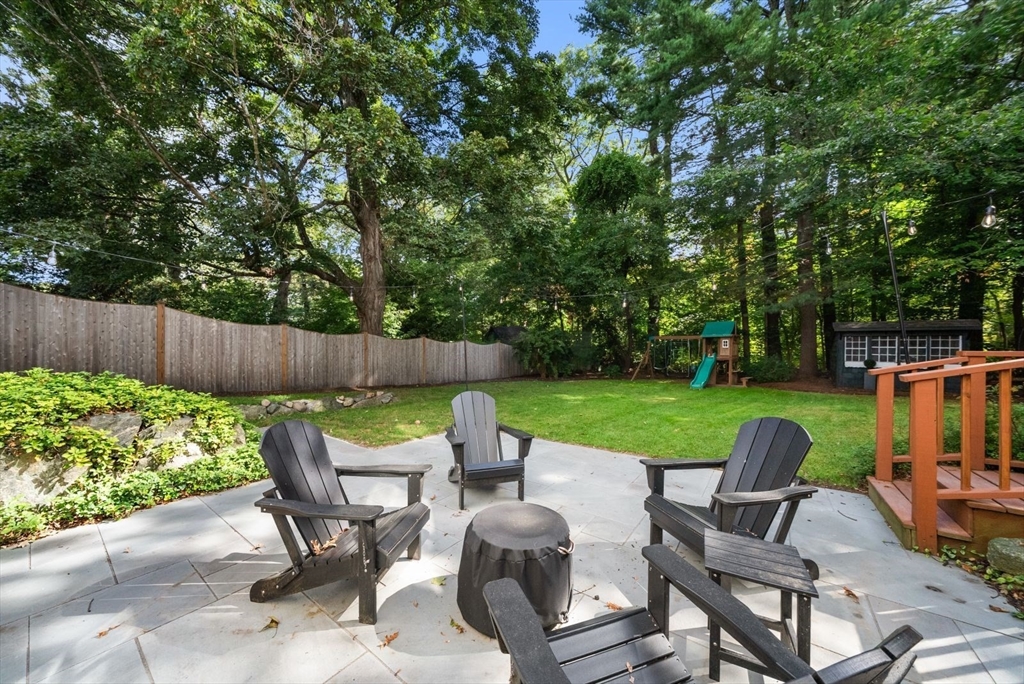48 Golden Ball Road Weston, MA 02493 - Photo 19 of 21 a view of outdoor sitting area with furniture and garden