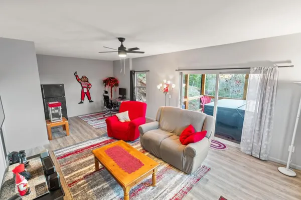 a view of house with outdoor seating space
