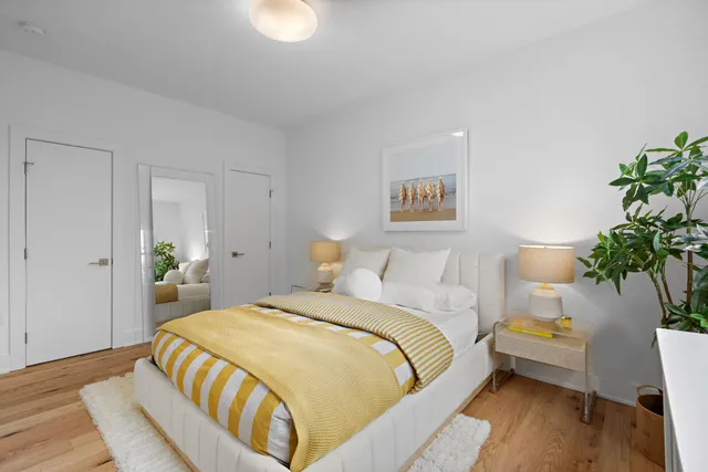 a workspace with furniture and a window