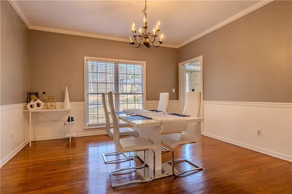 a workspace with wooden floor