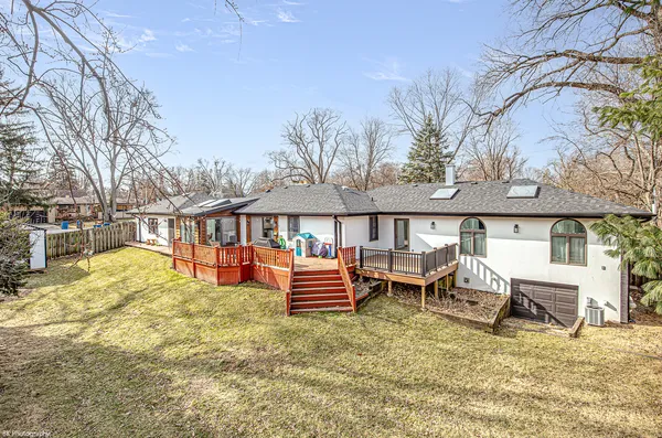 a view of outdoor space yard deck patio and fire pit