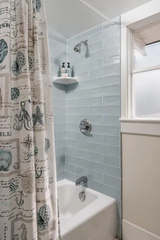 a bathroom with a shower