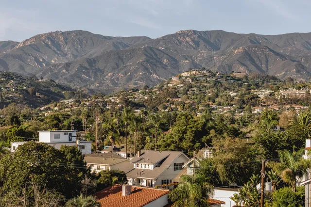 a view of city and mountain