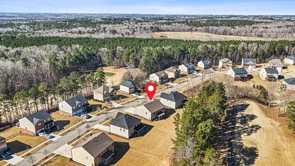 an aerial view of multiple house