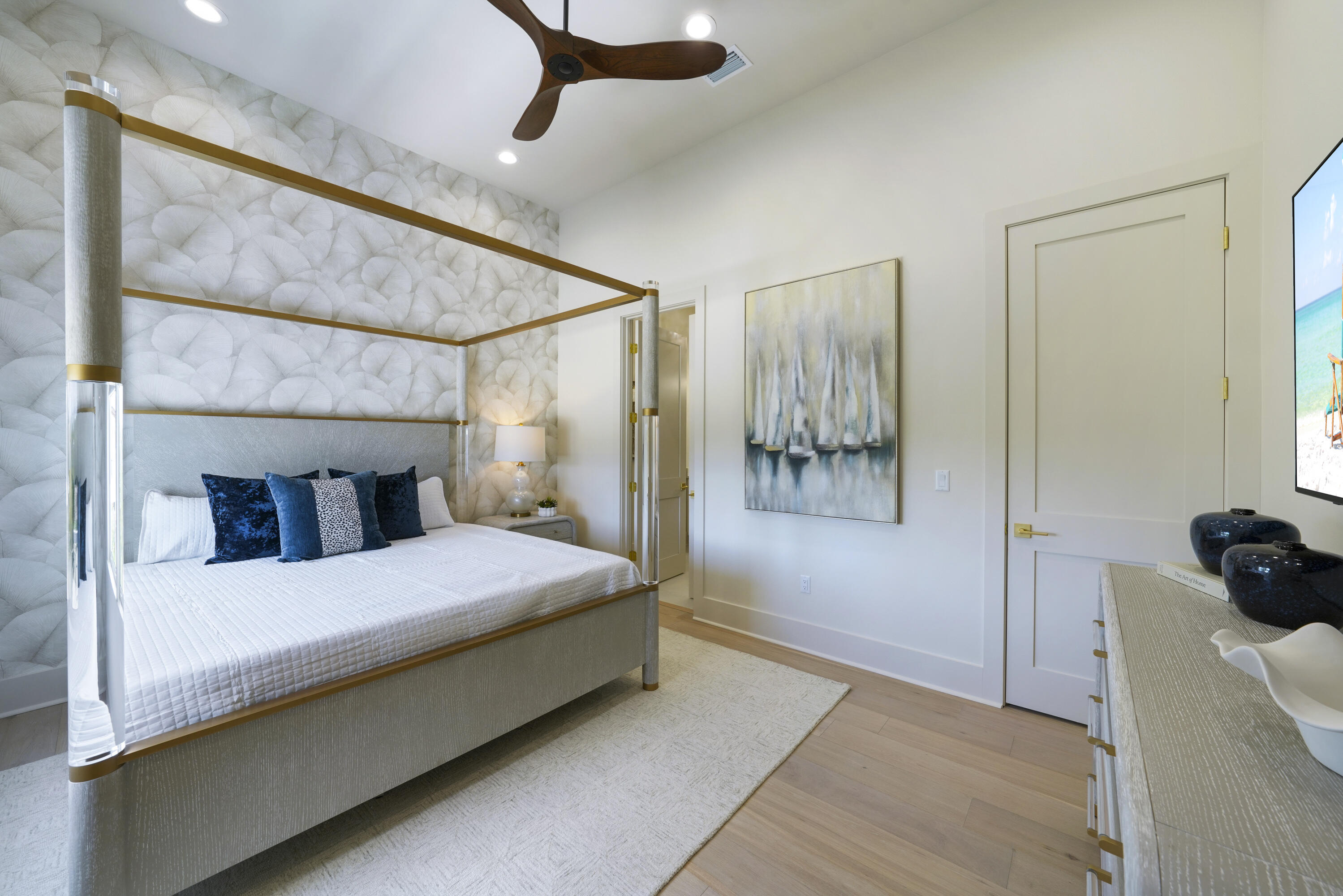 56 Sea Croft Cove Santa Rosa Beach, FL 32459 - Photo 35 of 65 a bedroom with a bed and a mirror