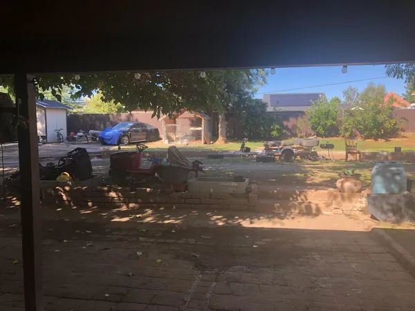 a view of street from a building