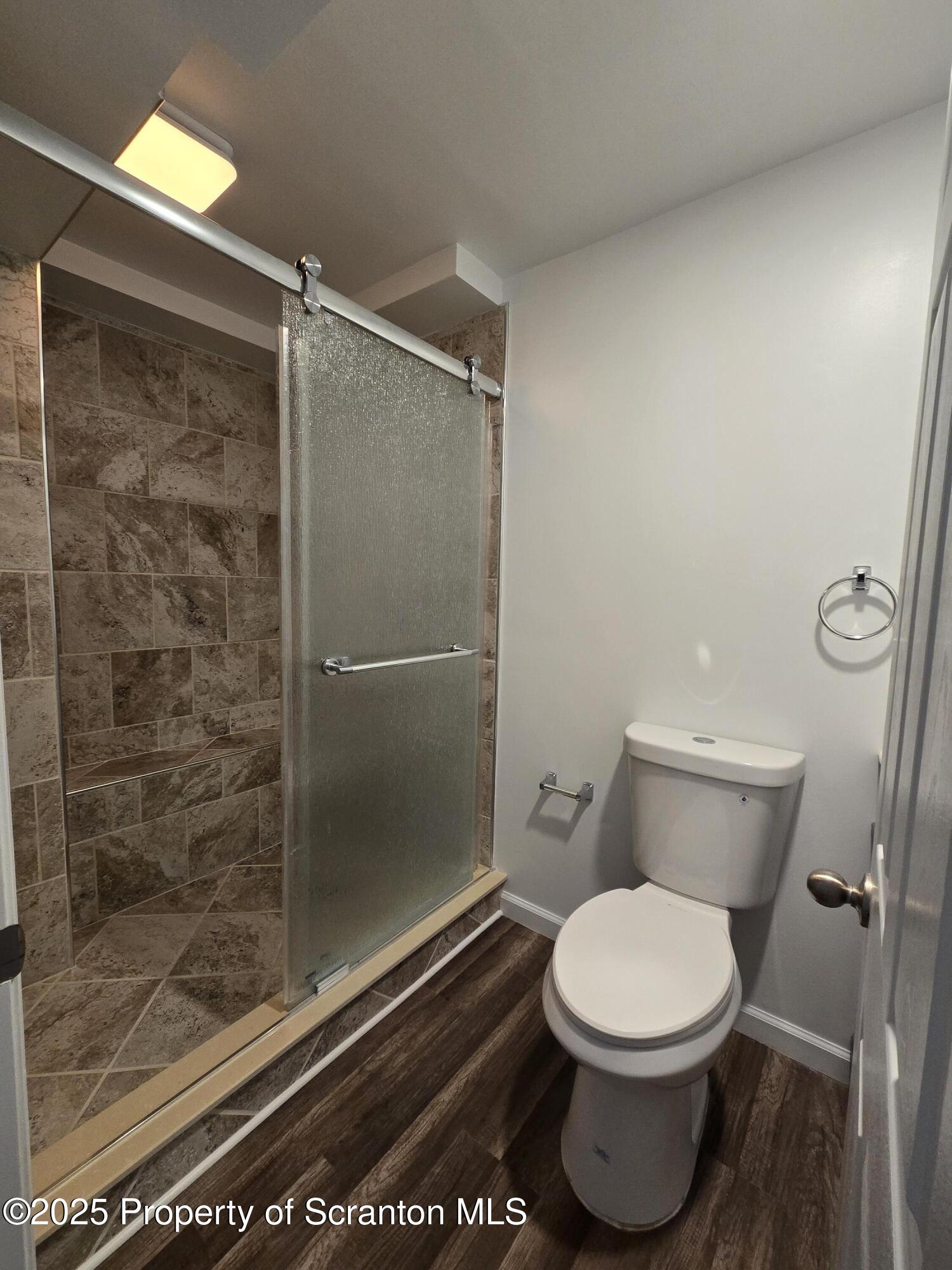 134 Chestnut Street Factoryville, PA 18419 - Photo 22 of 33 a bathroom with a toilet and a shower