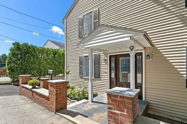 a balcony with trees in front of it