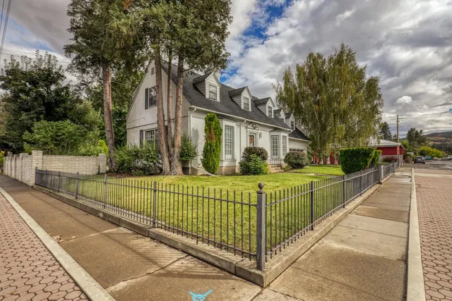 a view of a house with a large window