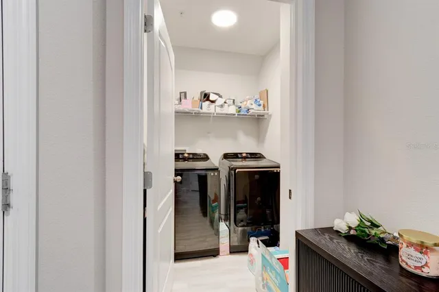 a view of storage and utility room