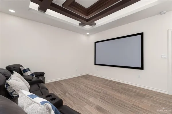 a view of a room with rack and wooden floor