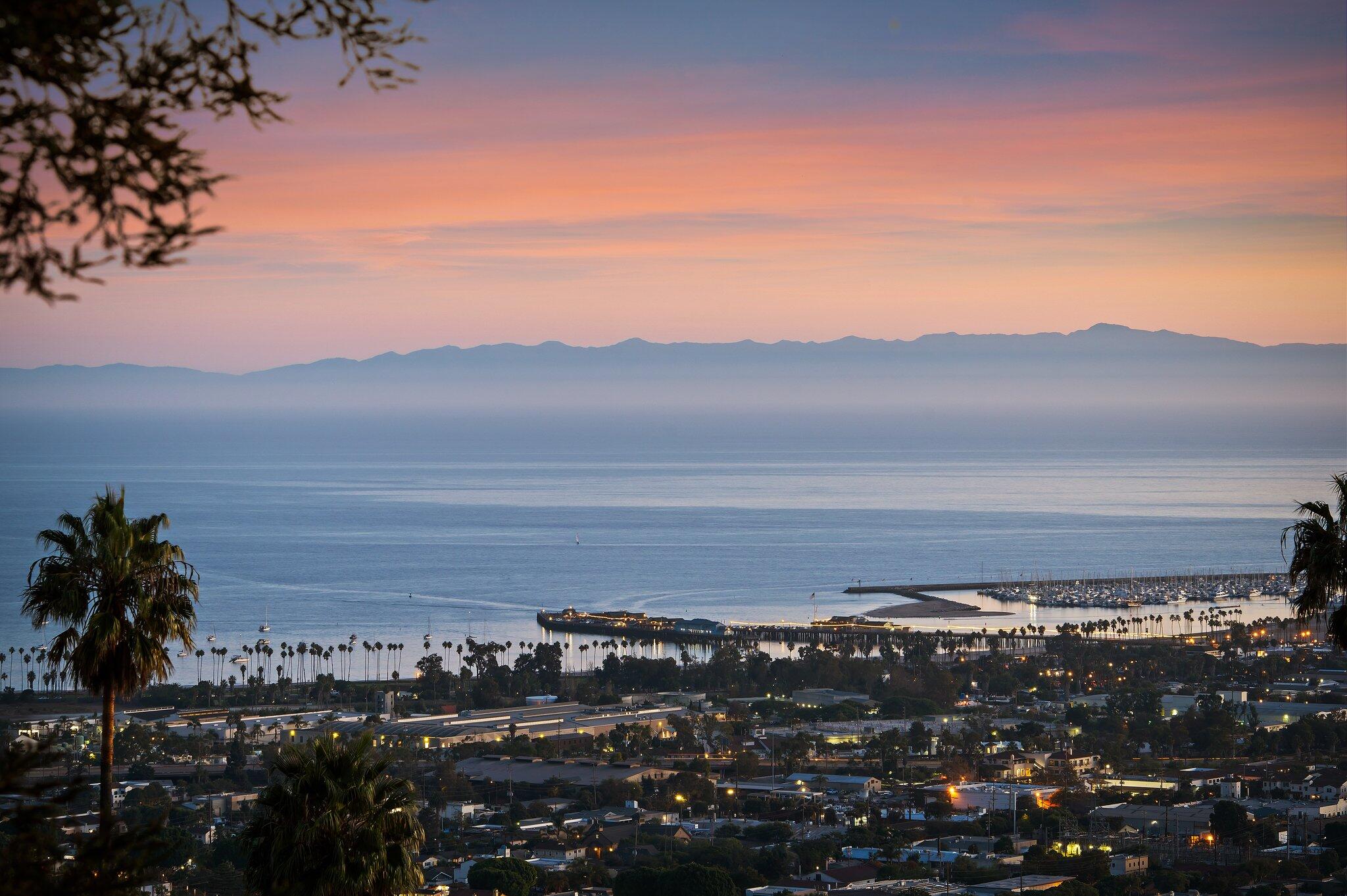 a view of city and ocean