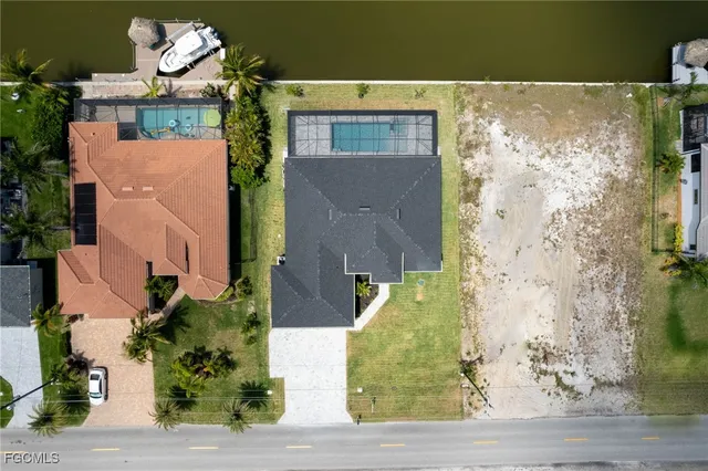 an aerial view of a house