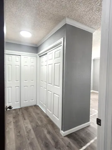 an empty room with sliding door