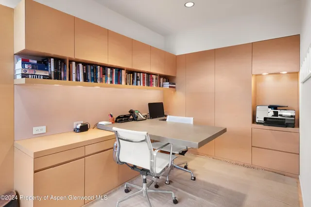 a work place with a desk and chair