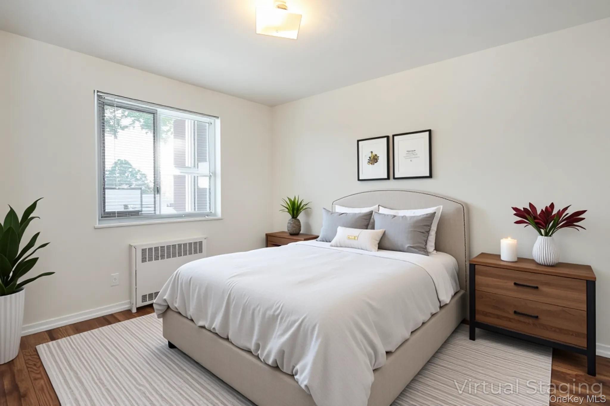 220-04 Stronghurst Avenue, Unit 185 Queens, NY 11427 - Photo 27 of 33 a bedroom with a bed and a potted plant