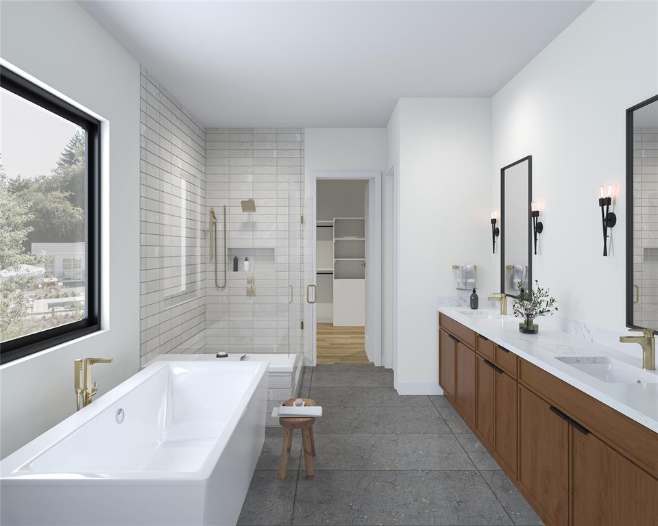 3989 Highgrove Drive Dallas, TX 75220 - Photo 6 of 8 a spacious bathroom with a bathtub sink and toilet