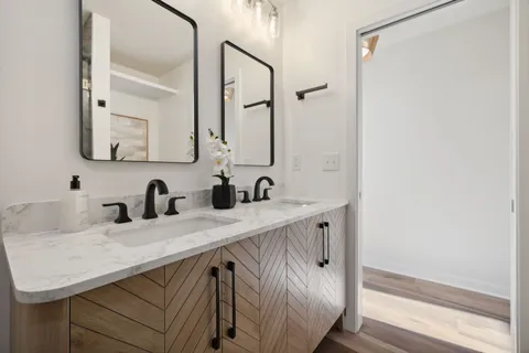 a bathroom with a shower