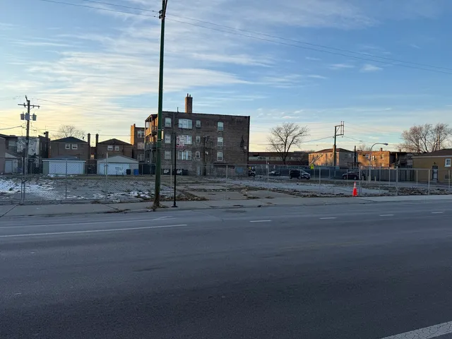 a street with a traffic light on it