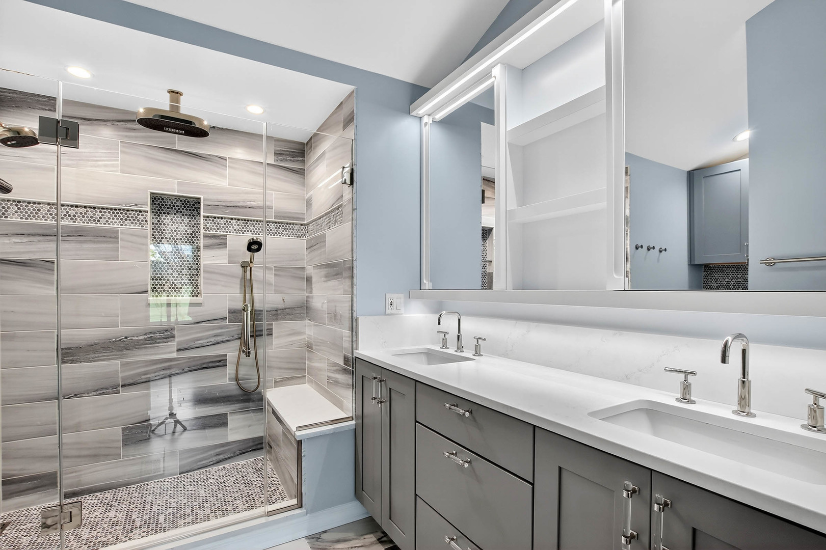 296 Foxford Drive Cary, IL 60013 - Photo 15 of 44 a bathroom with a double vanity sink toilet and shower