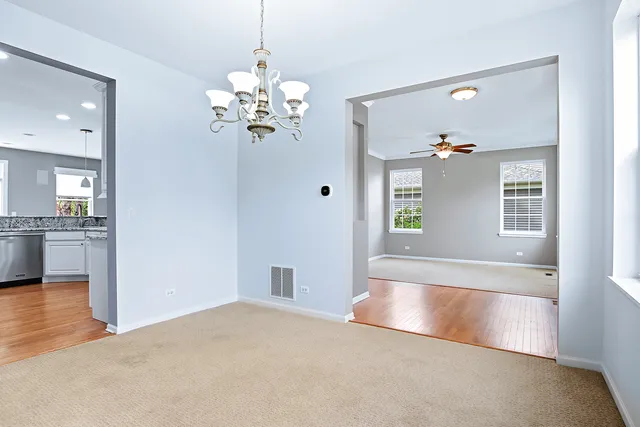 a view of livingroom with chandelier